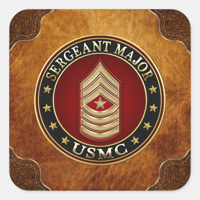 U.S. Marines: Sergeant Major (USMC SgtMaj) [3D] Square Sticker (Front)