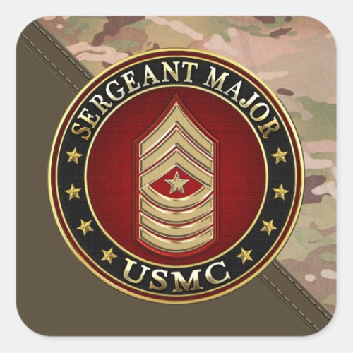 US Marines Sergeant Major USMC SgtMaj 3D Square Sticker