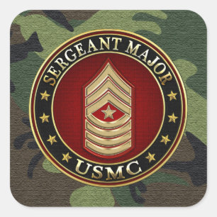 U.S. Marines: Sergeant Major (USMC SgtMaj) [3D] Square Sticker