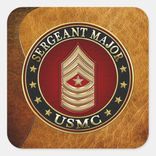 US Marines Sergeant Major USMC SgtMaj 3D Square Sticker