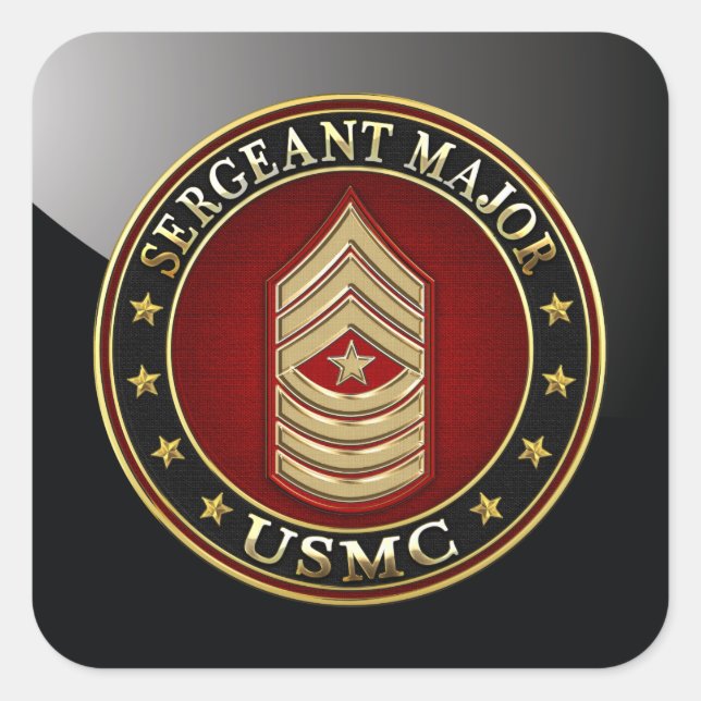 U.S. Marines: Sergeant Major (USMC SgtMaj) [3D] Square Sticker (Front)