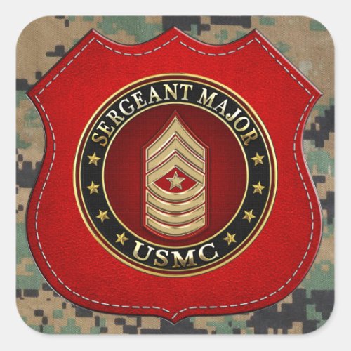 US Marines Sergeant Major USMC SgtMaj 3D Square Sticker