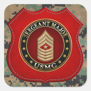 U.S. Marines: Sergeant Major (USMC SgtMaj) [3D] Square Sticker