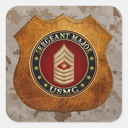 US Marines Sergeant Major USMC SgtMaj 3D Square Sticker