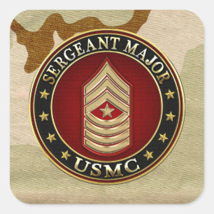 U.S. Marines: Sergeant Major (USMC SgtMaj) [3D] Square Sticker