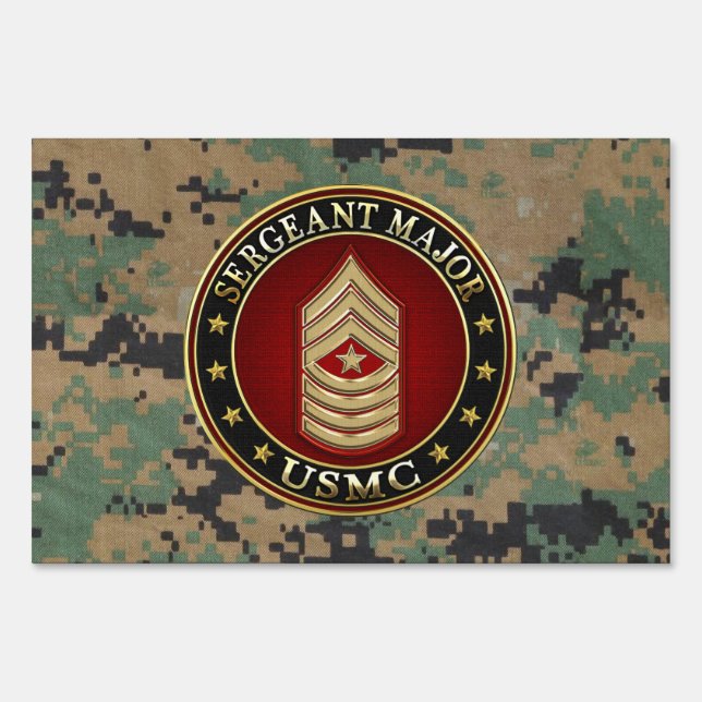 U.S. Marines: Sergeant Major (USMC SgtMaj) [3D] Yard Sign (Front)