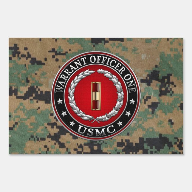 U.S. Marines: Warrant Officer One (USMC WO-1) [3D] Sign (Front)