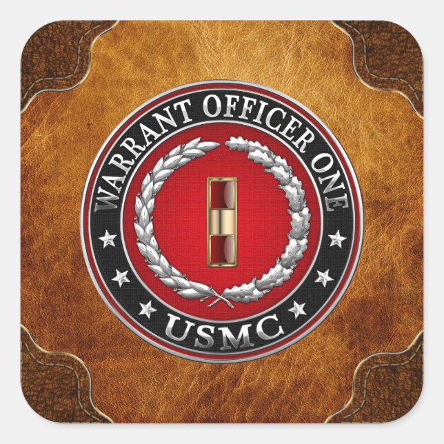 U.S. Marines: Warrant Officer One (USMC WO-1) [3D] Square Sticker (Front)
