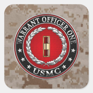 U.S. Marines: Warrant Officer One (USMC WO-1) [3D] Square Sticker