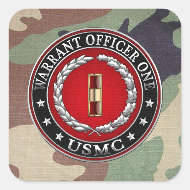U.S. Marines: Warrant Officer One (USMC WO-1) [3D] Square Sticker (Front)