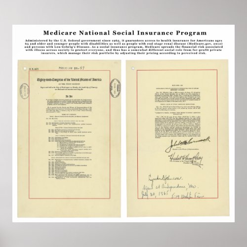 US Medicare National Social Insurance Program Poster