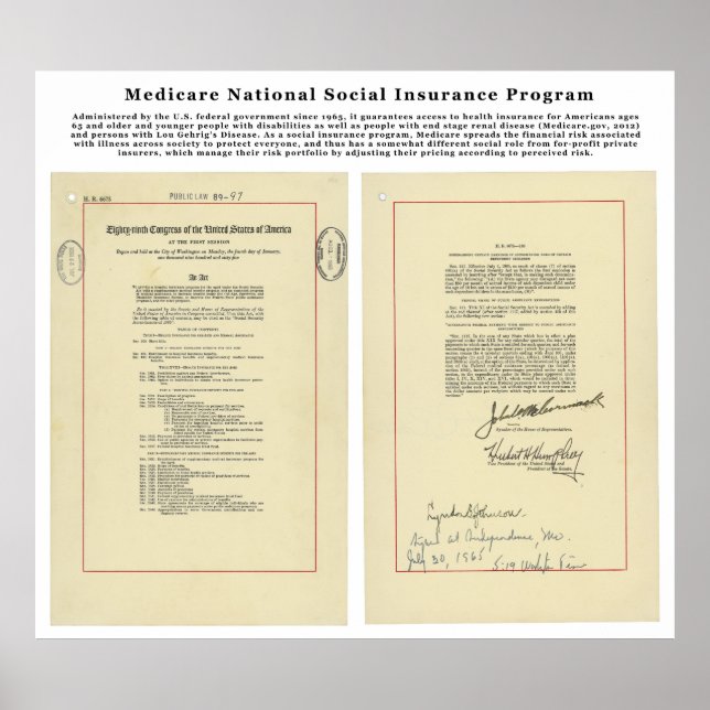 U.S. Medicare National Social Insurance Program Poster (Front)