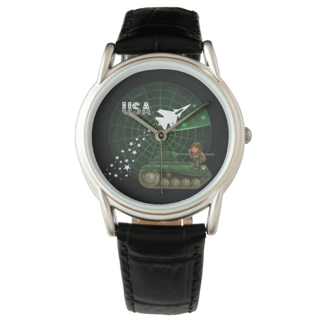 U.S. Military Air Force and Army Wrist Watch (Front)