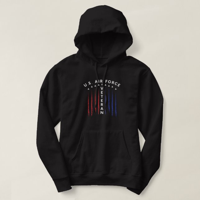U.S. Military Air Force Gift for Proud Veteran Pat Hoodie (Design Front)