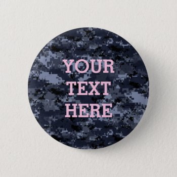 U.s. Military Blue Camouflage Button by ForEverProud at Zazzle