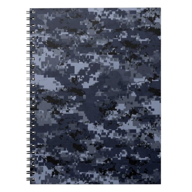 U.S. Military Blue Camouflage Spiral Notebook (Front)