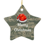 U.S. Military Camo Star Merry Christmas Ornament