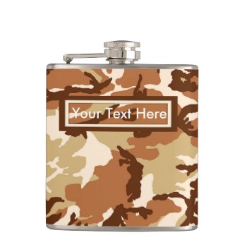 U.s. Military Desert Sand Camouflage 6 Oz Flask by ForEverProud at Zazzle