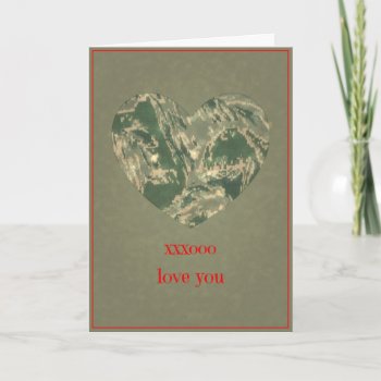 U.s. Military Green Camo Valentine's Day Holiday Card by ForEverProud at Zazzle