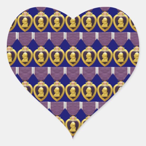 US Military Purple Heart Meda Tiled Sticker