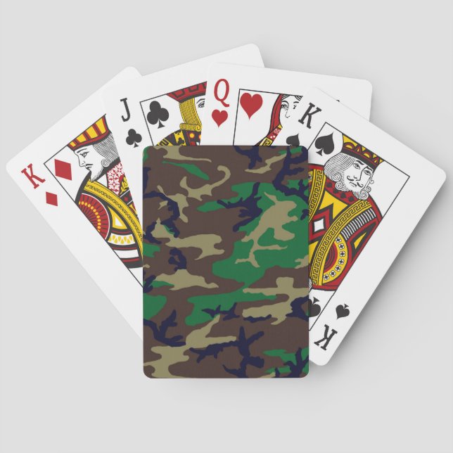 U.S. Military Woodland Camouflage Poker Cards (Back)