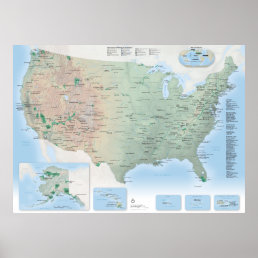U.S. National Parks map poster