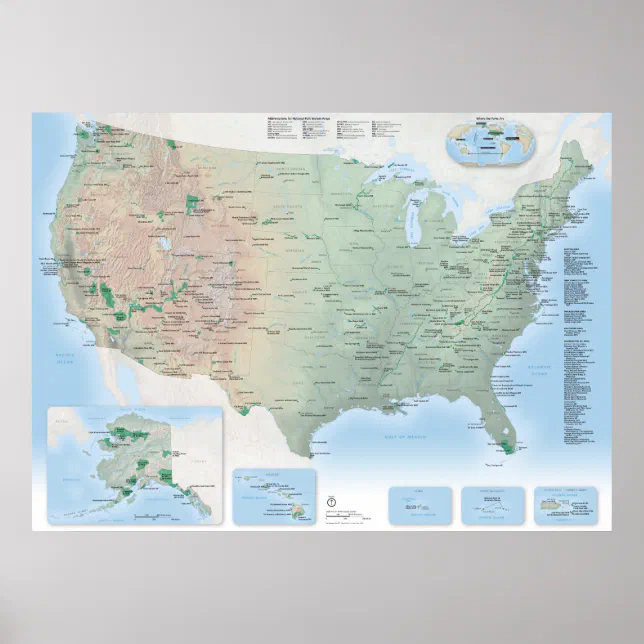 U.S. National Parks map poster | Zazzle