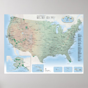 U.S. National Parks Map Poster (2026 Update)