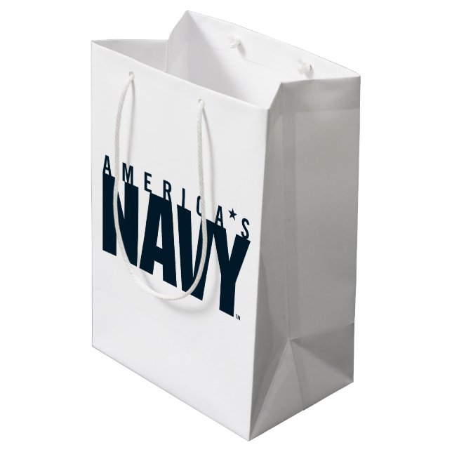 U.S. Navy | America's Navy Medium Gift Bag (Back Angled)