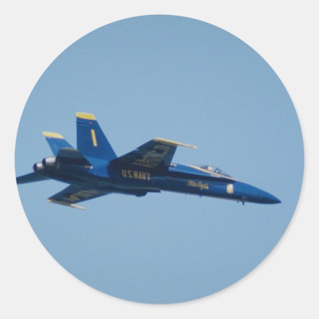 U.S. Navy Blue Angels, F-18 Hornet Classic Round Sticker (Front)