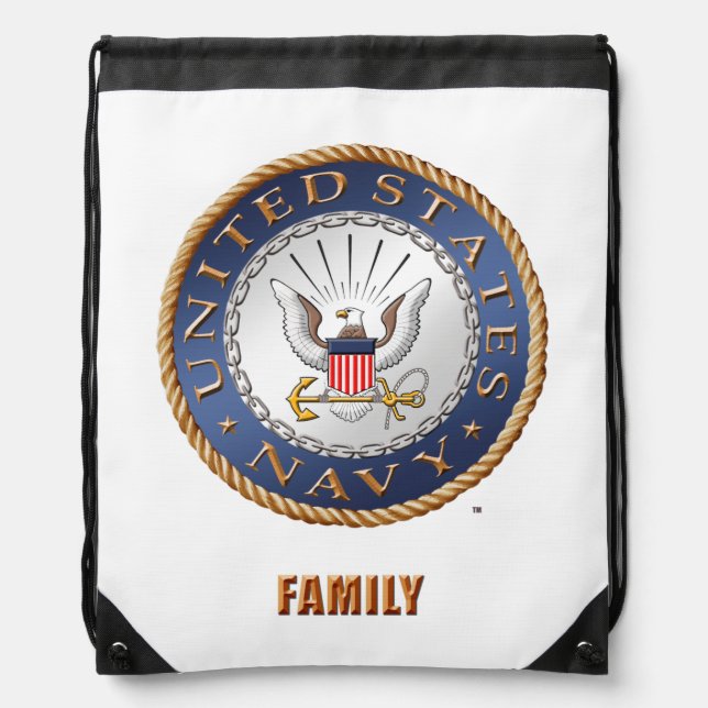U.S. Navy Family Drawstring Backpack (Front)