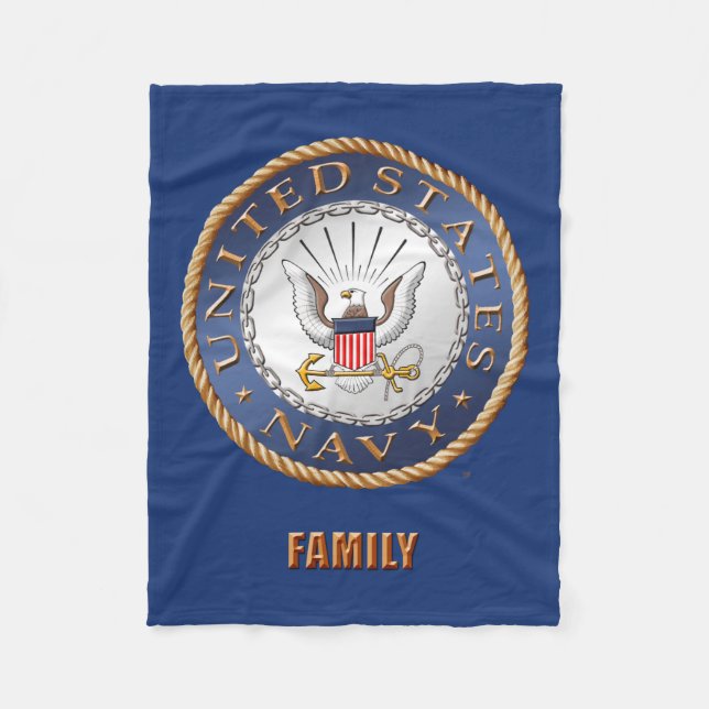 U.S. Navy Family Fleece Blanket (Front)