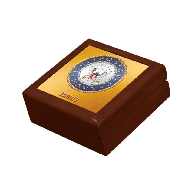 U.S. Navy Family Jewelry Keepsake Box (Side)