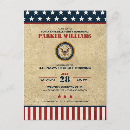 US Navy Farewell Party _ Recruit Training Postcard