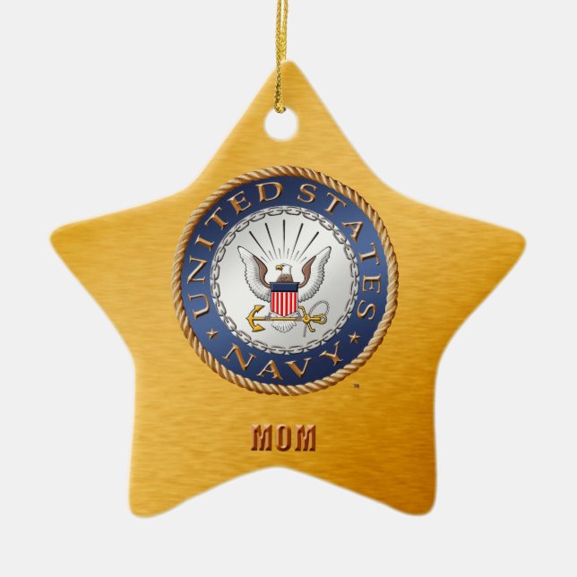 U.S. Navy Mom Ceramic Ornament (Front)