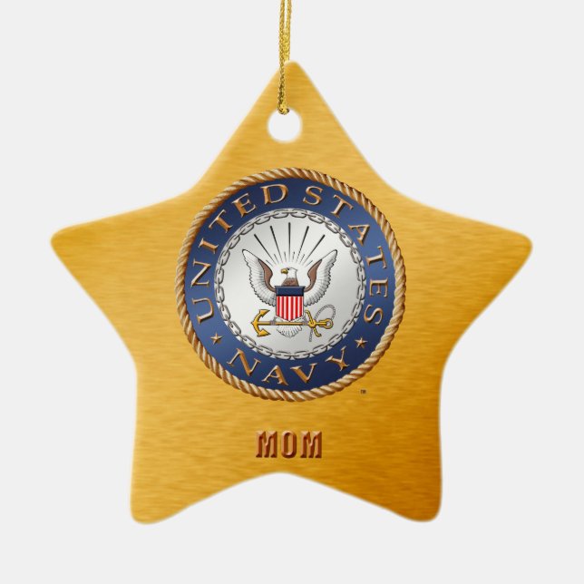 U.S. Navy Mom Ceramic Ornament (Front)