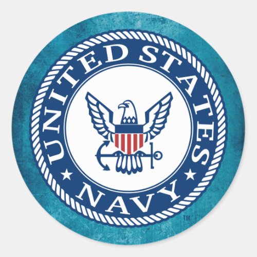 US Navy  Navy Alt Emblem Classic Round Sticker