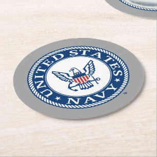 U.S. Navy Navy Alt Emblem Round Paper Coaster