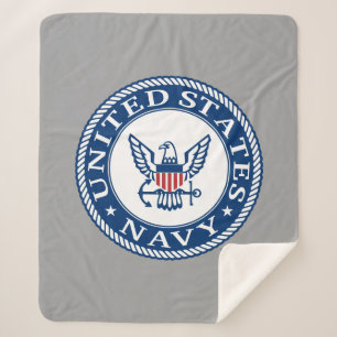 U.S. Navy Navy Alt Emblem Sherpa Blanket