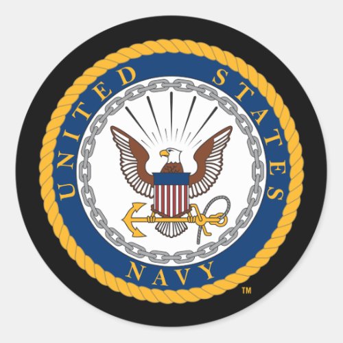 US Navy  Navy Emblem Classic Round Sticker