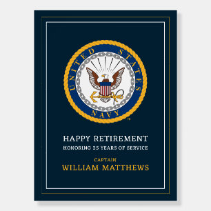 U.S. Navy   Navy Emblem   Happy Retirement Foam Board