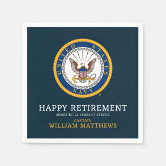 U.S. Navy | Navy Emblem | Happy Retirement Napkins