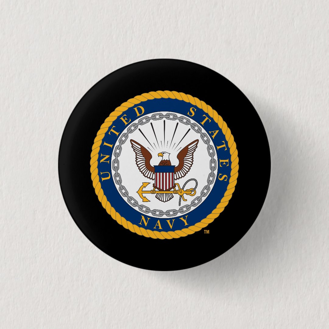 U.S. Navy | Navy Emblem Pinback Button | Zazzle