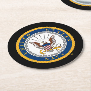U.S. Navy Navy Emblem Round Paper Coaster