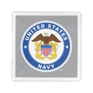 U.S. Navy Officer Crest Acrylic Tray