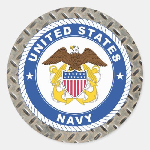 US Navy  Officer Crest Classic Round Sticker