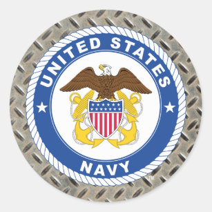 U.S. Navy   Officer Crest Classic Round Sticker