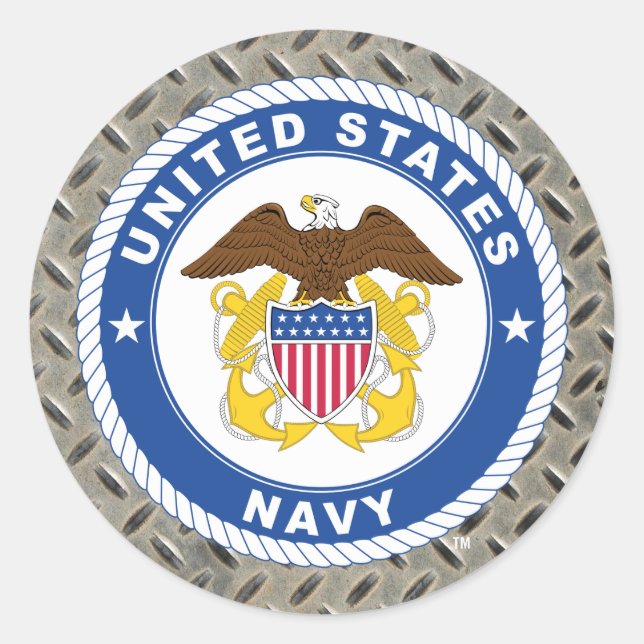 U.S. Navy | Officer Crest Classic Round Sticker (Front)