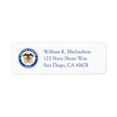 US Navy  Officer Crest Label