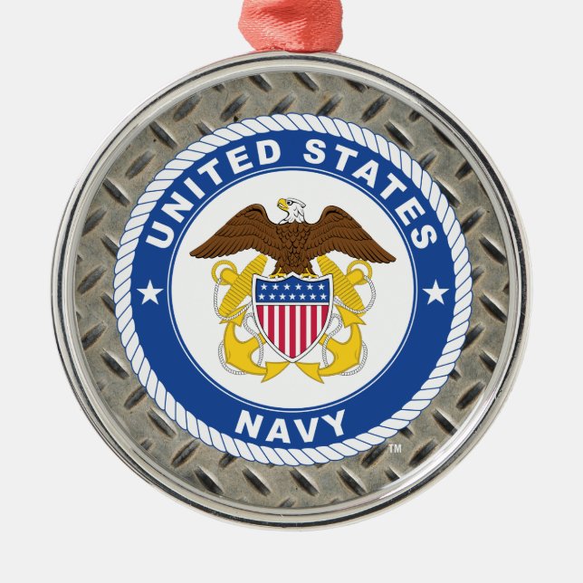 U.S. Navy | Officer Crest Metal Ornament (Front)